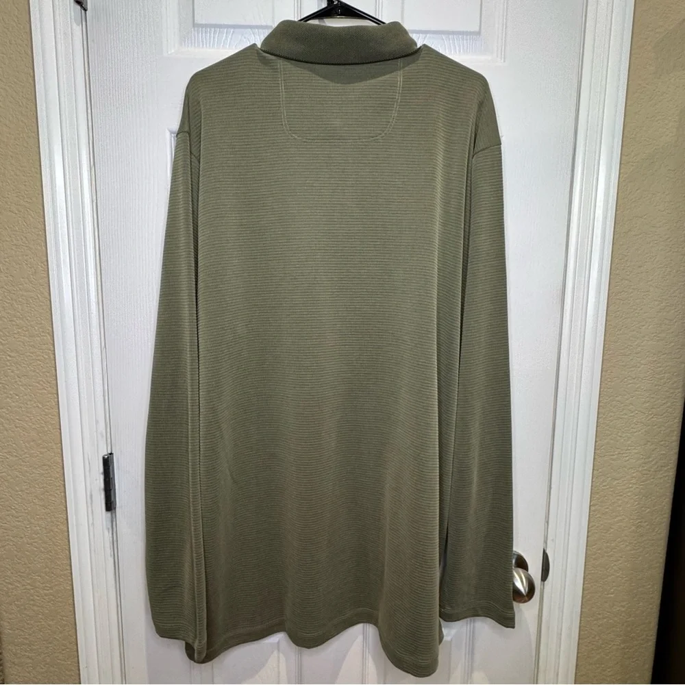 Tommy Bahama Island Zone Men's XXLT Long Sleeve Polo Green - Picture 3 of 7